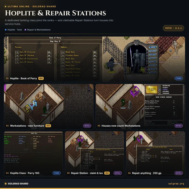 Patch 0.1.4 Adds Hoplite Class and Repair Stations